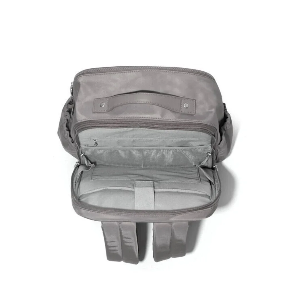 Baggallini Tribeca Bag Unisex Gray Twill Expandable 16